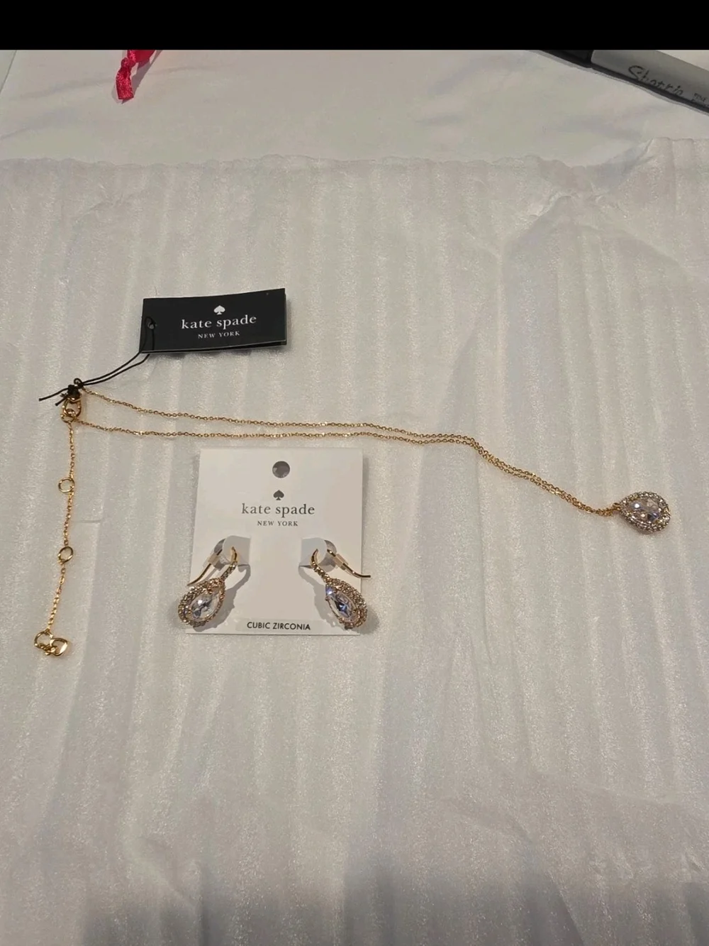 kate spade New York Gold Teardrop Cubic Zirconia Necklace & Earrings Set - Gold